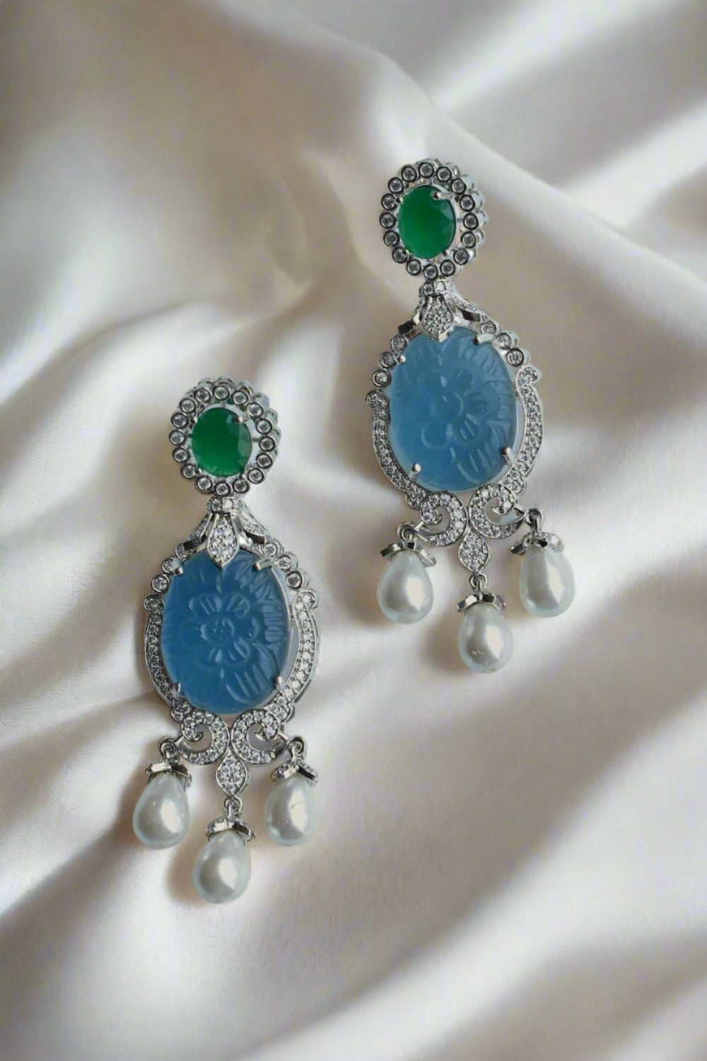 carved stone earrings