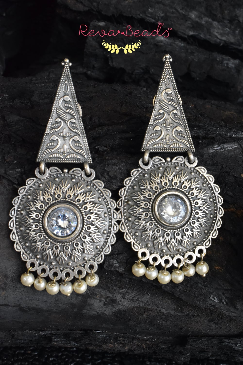 silver drop earrings
