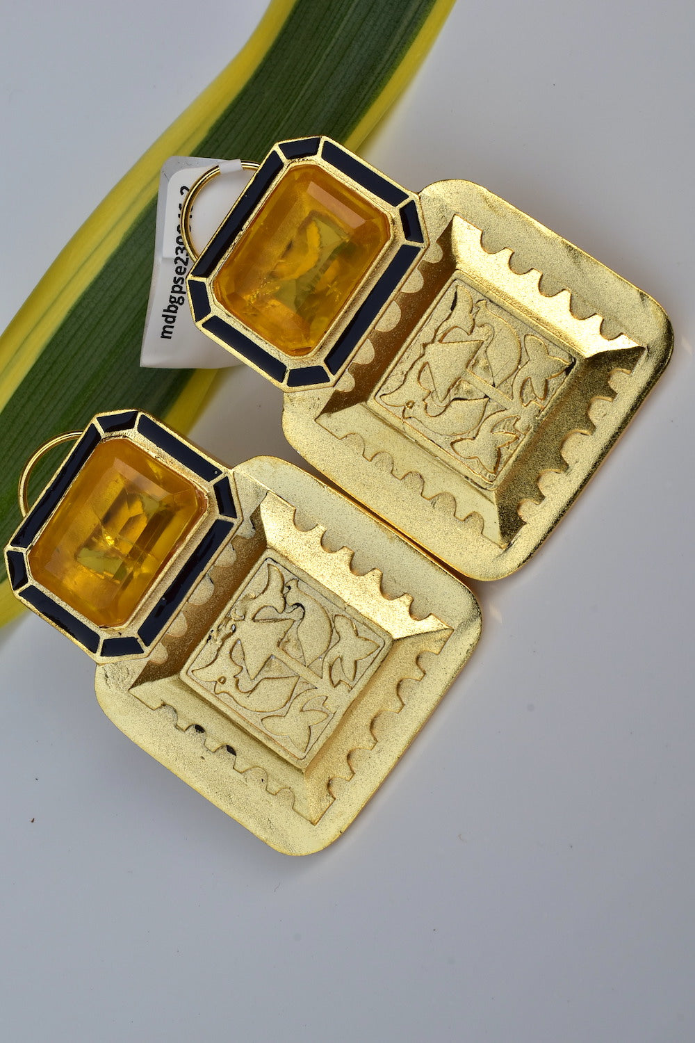 doublet gold polish stud earrings 230846