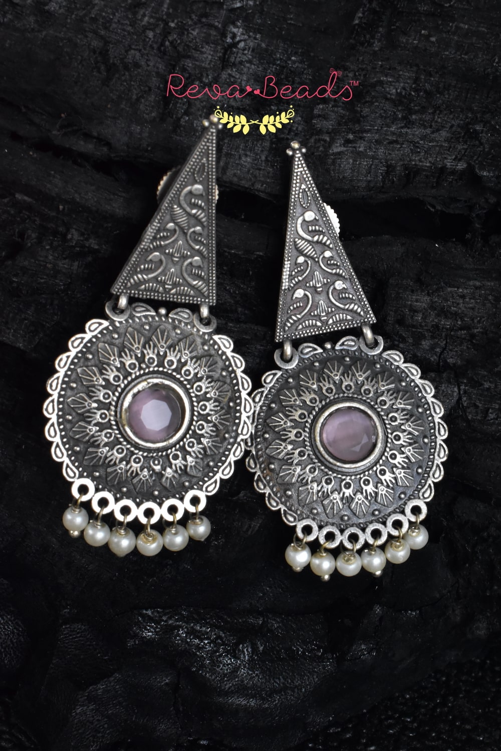 oxidised brass earrings