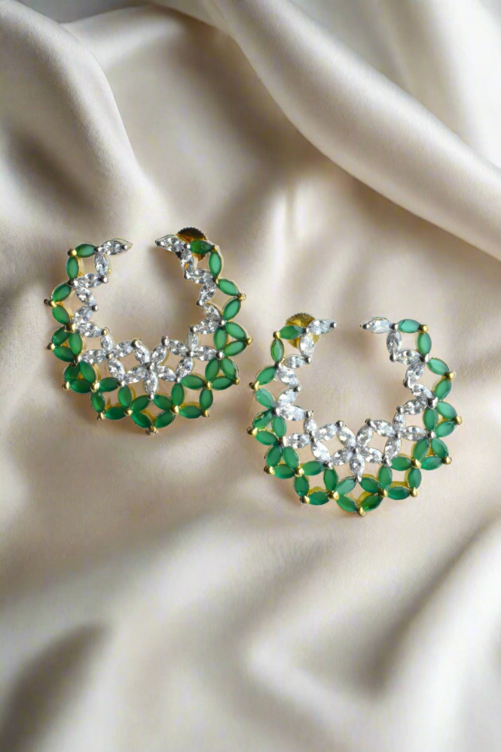 green stud earrings