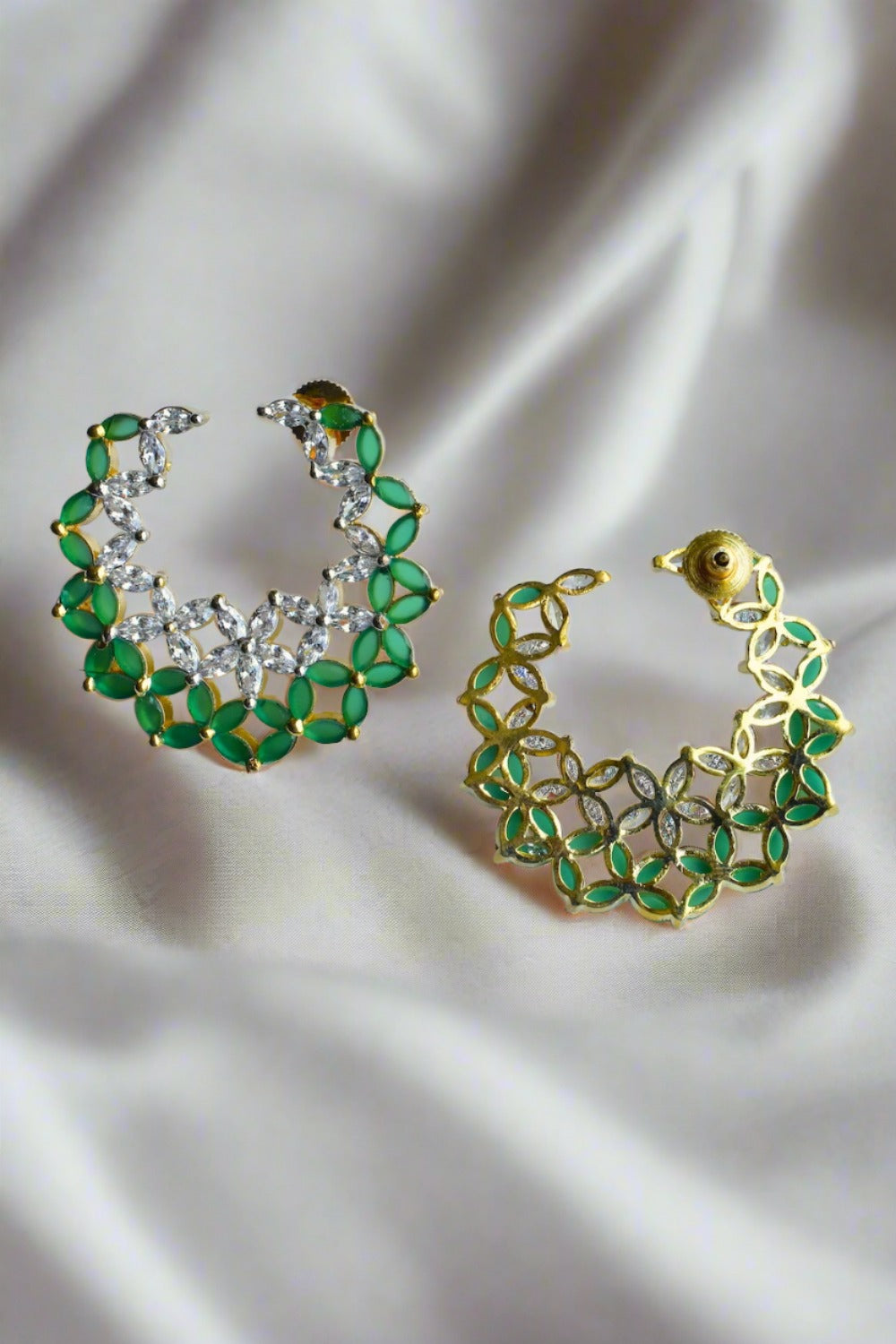 emerald zirconia studs