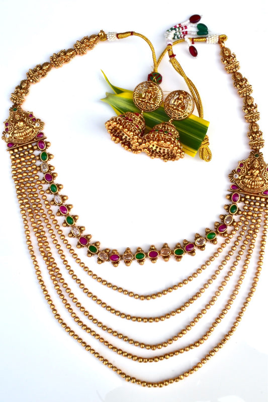 Temple Long Necklace Earrings Set tlnes230937