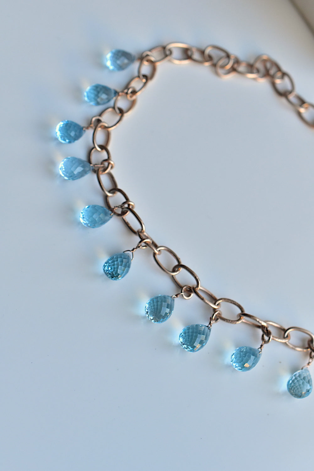 faceted blue topaz drops