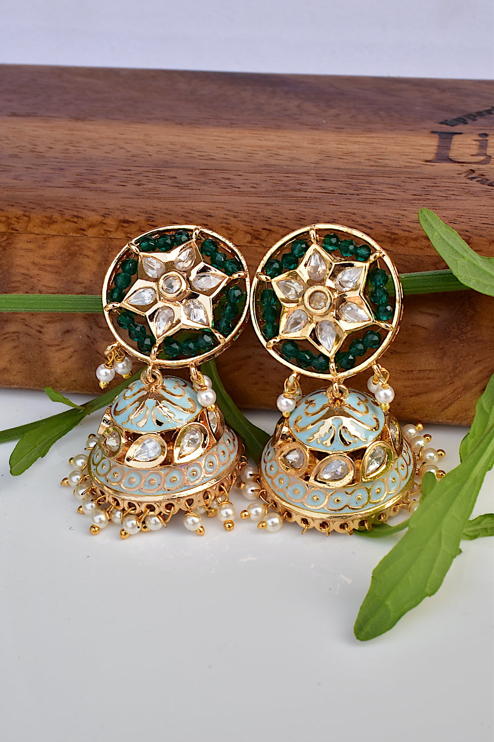 kundan jhumka earrings kje230951