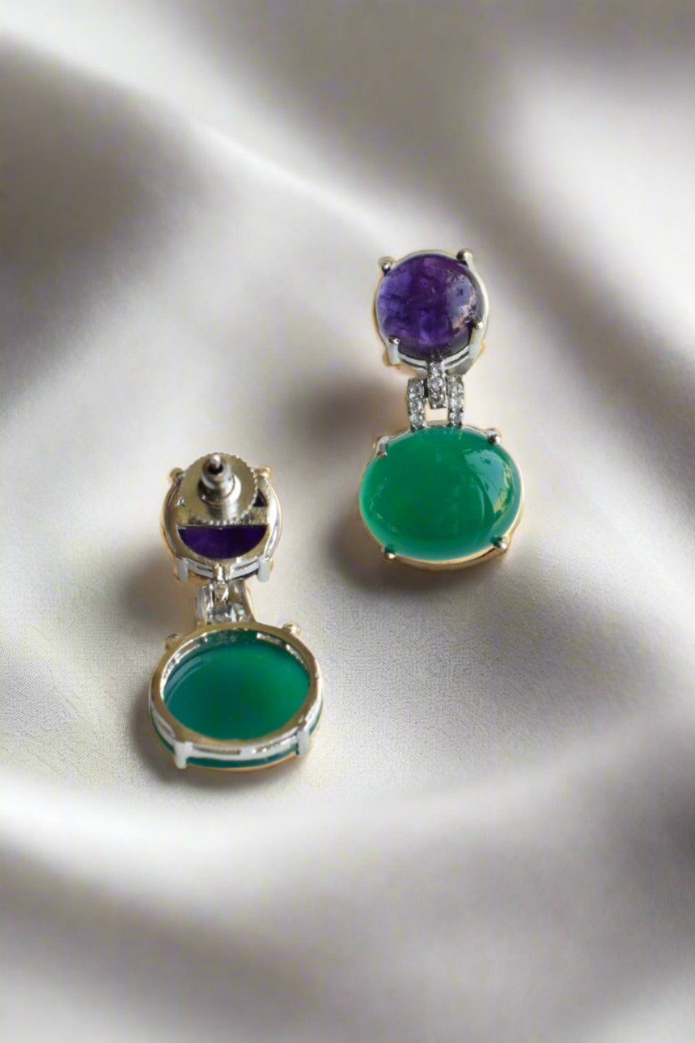 onyx amethyst earring