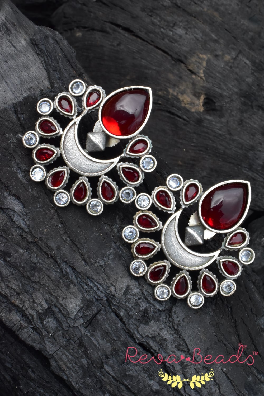 oxidised stud earrings