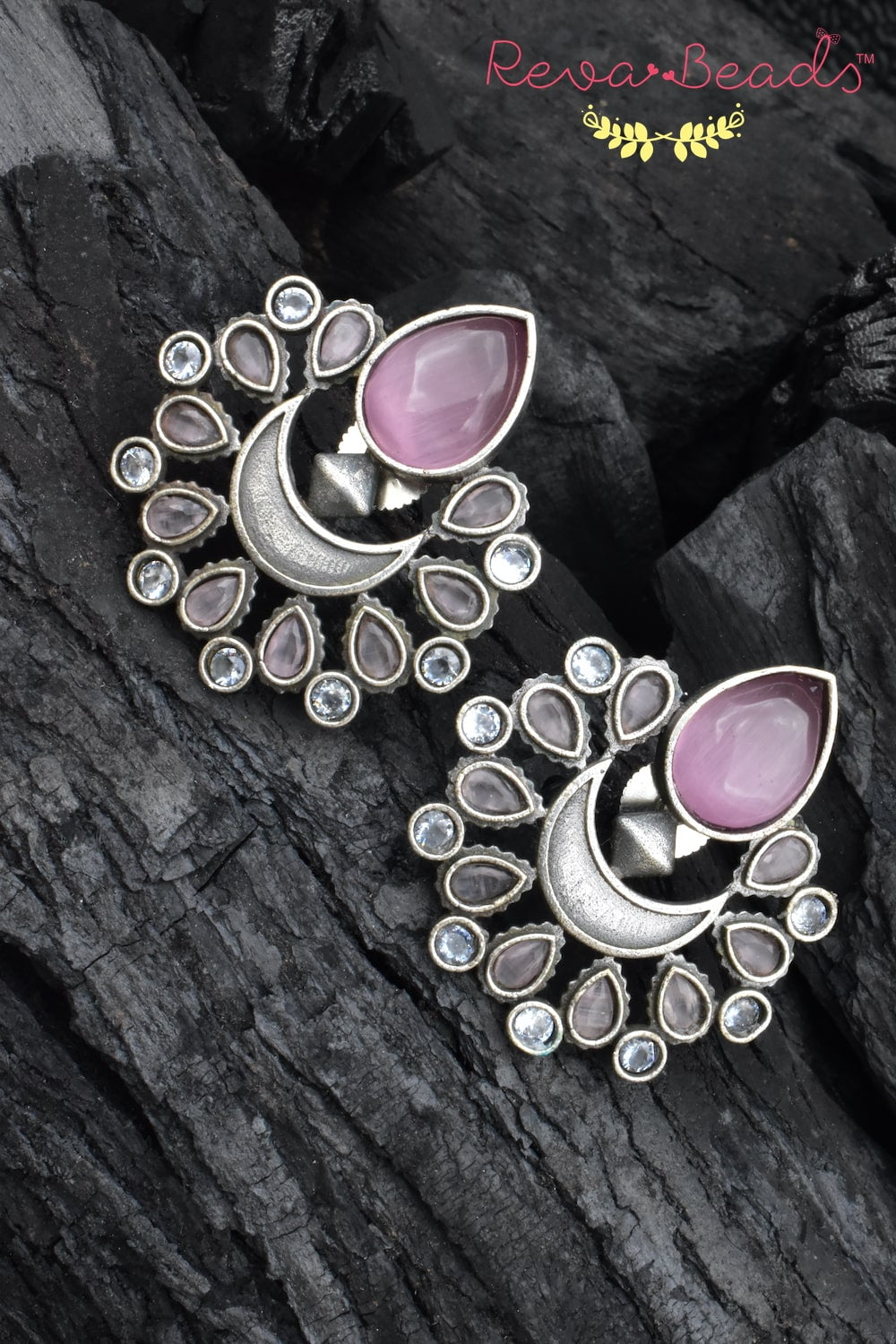 silver look alike stud earrings