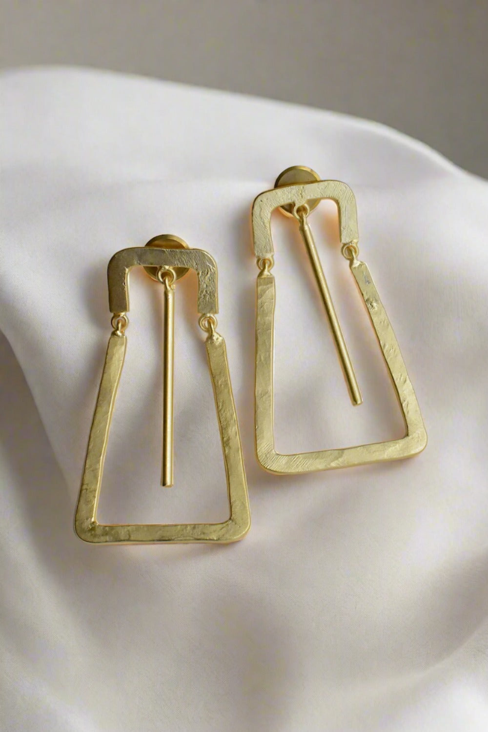 minimal gold polish earrings
