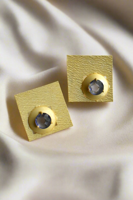 textured blue stone earrings