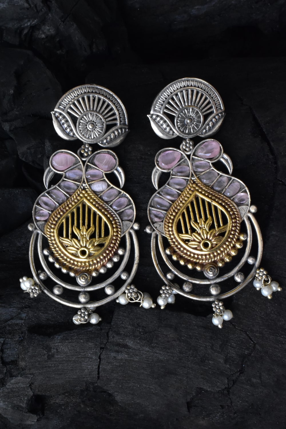 pastel dual tone earrings