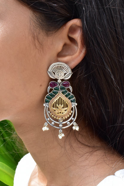 tribal drop chandbali earrings trce230379