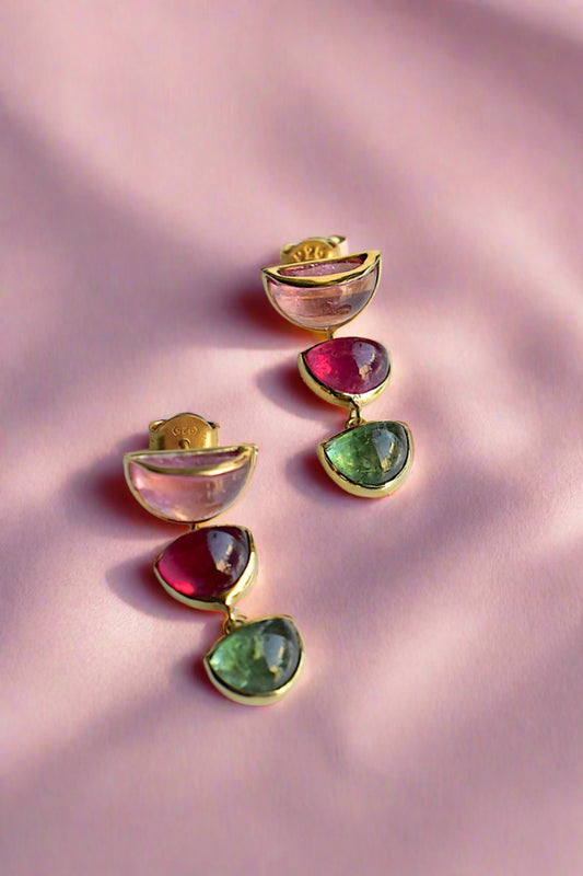 multi tourmaline earrings