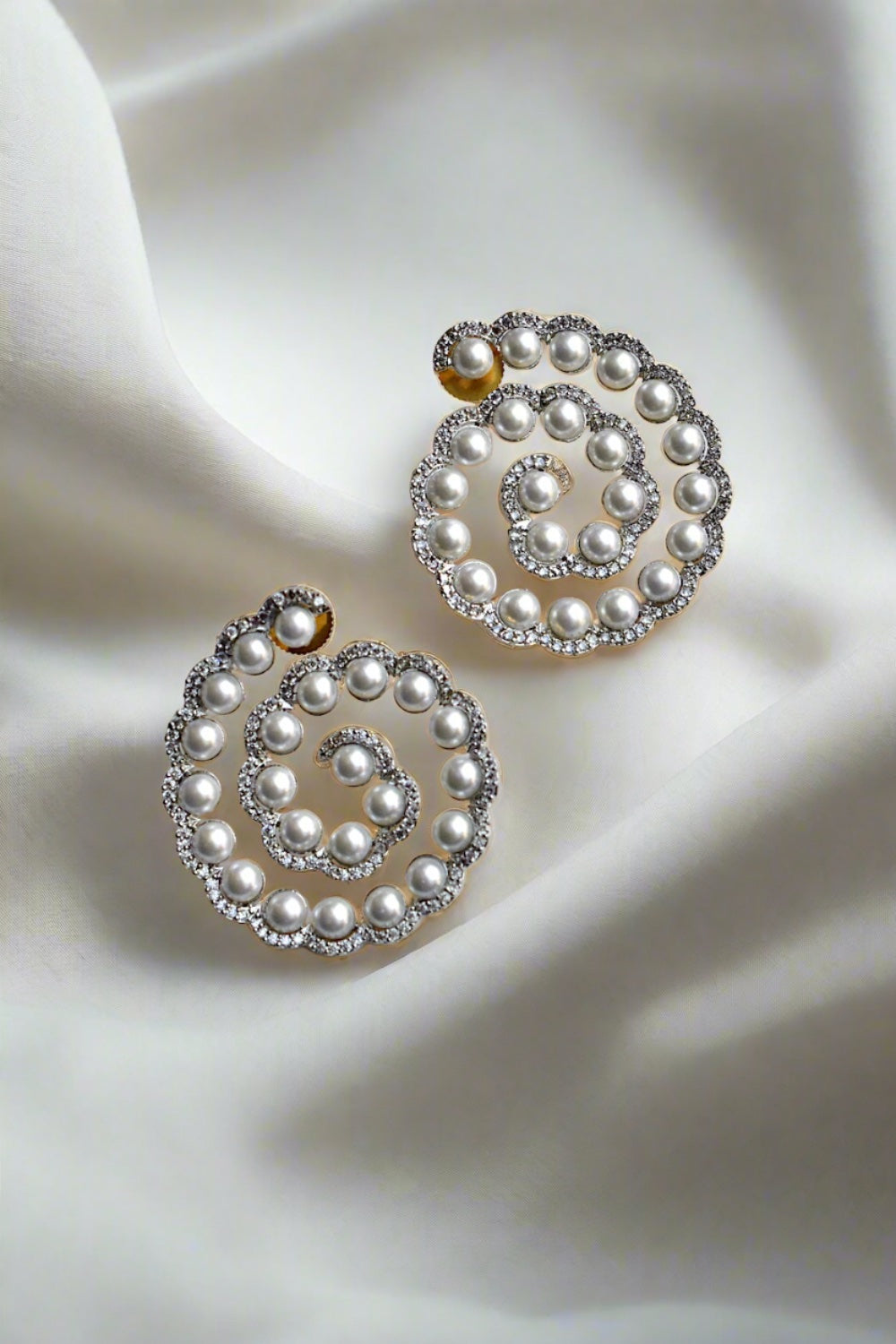 pearl cz earrings