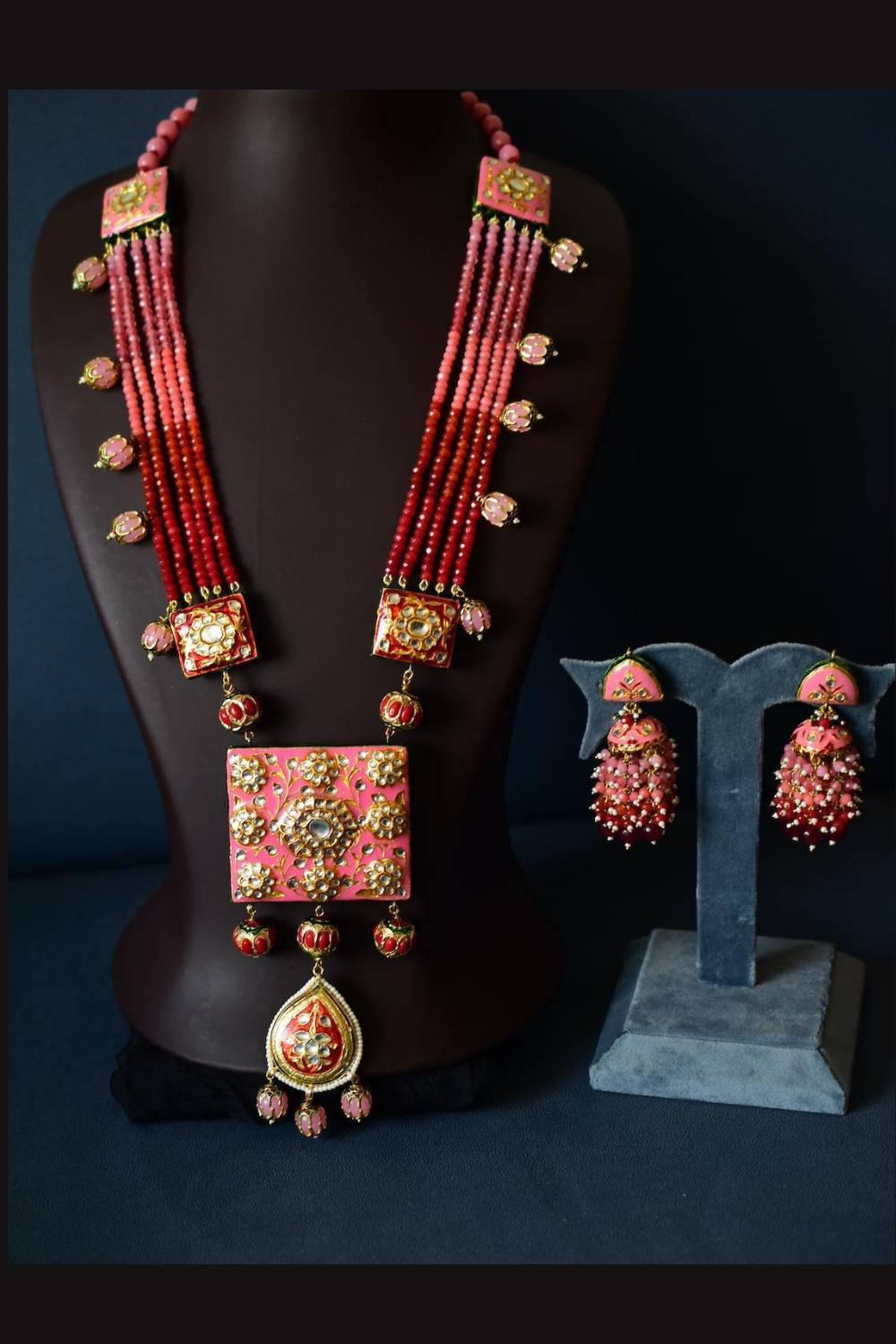 meenakari long necklace