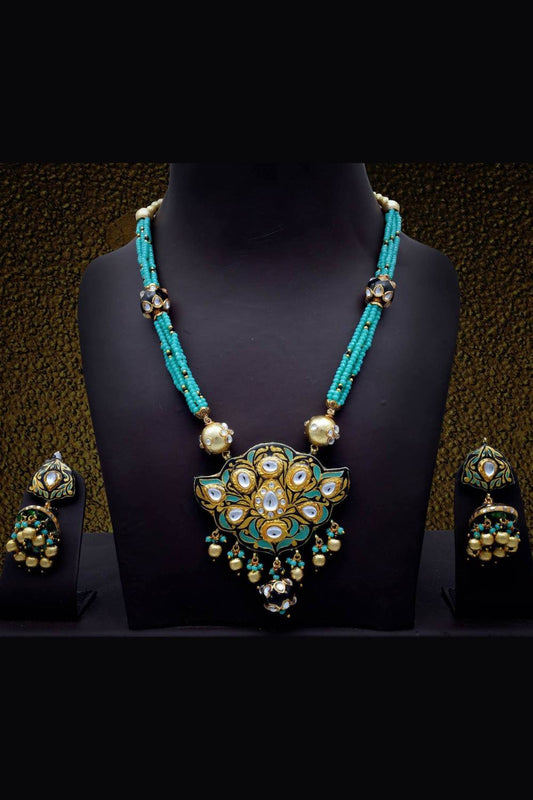 black meenakari necklace