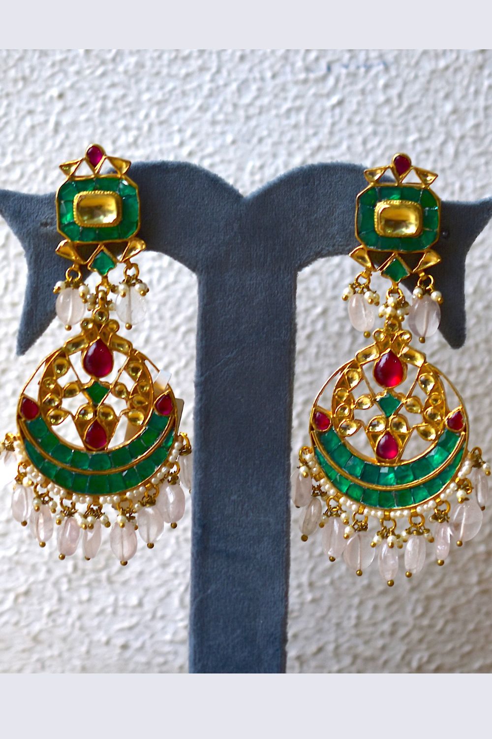 kundan tika earrings set 220756