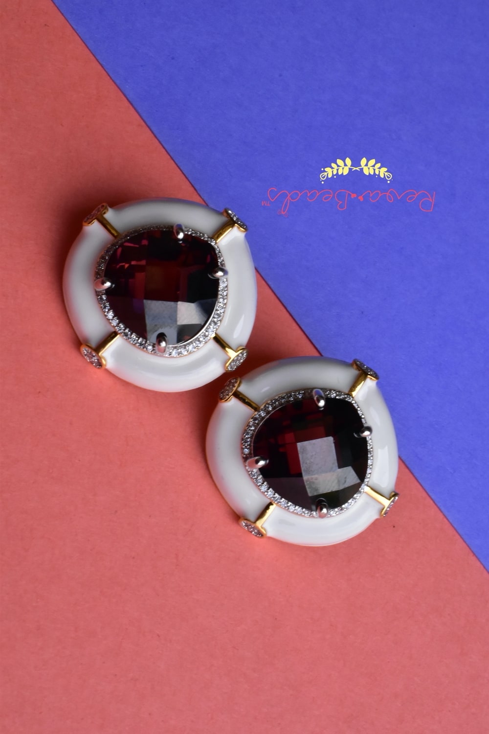 wine stud earrings