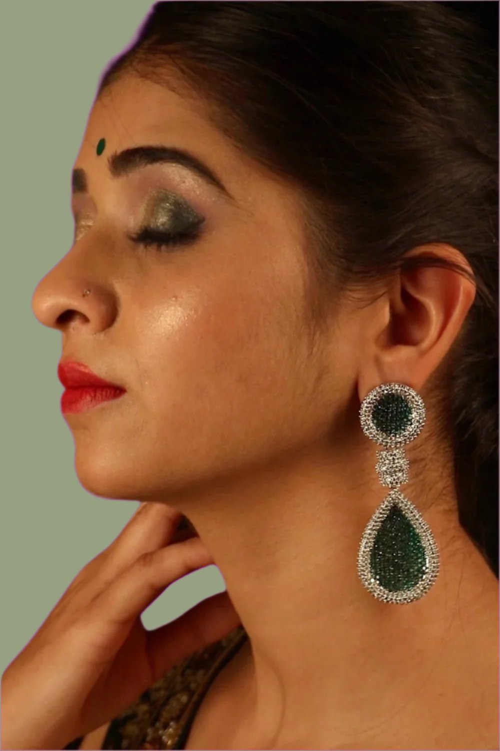 cz long earrings
