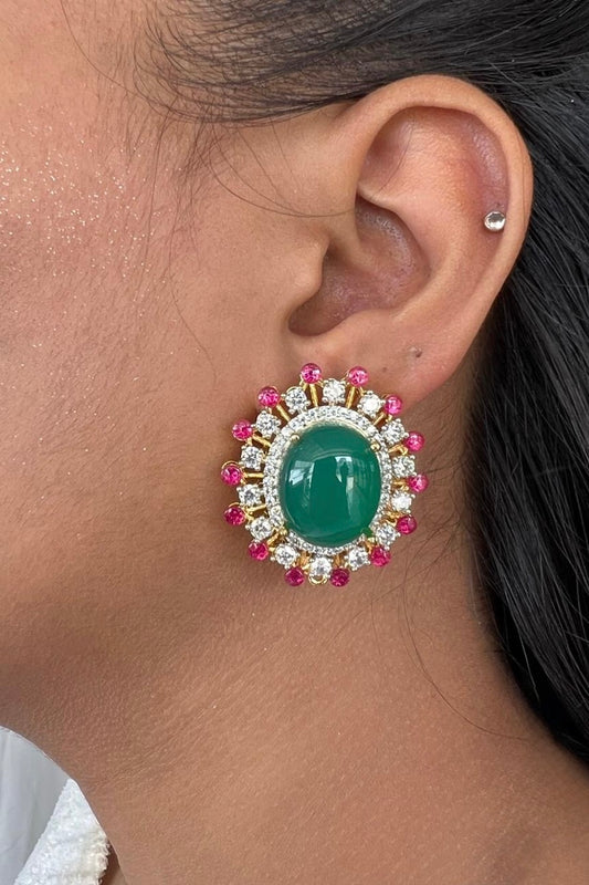 green onyx earring