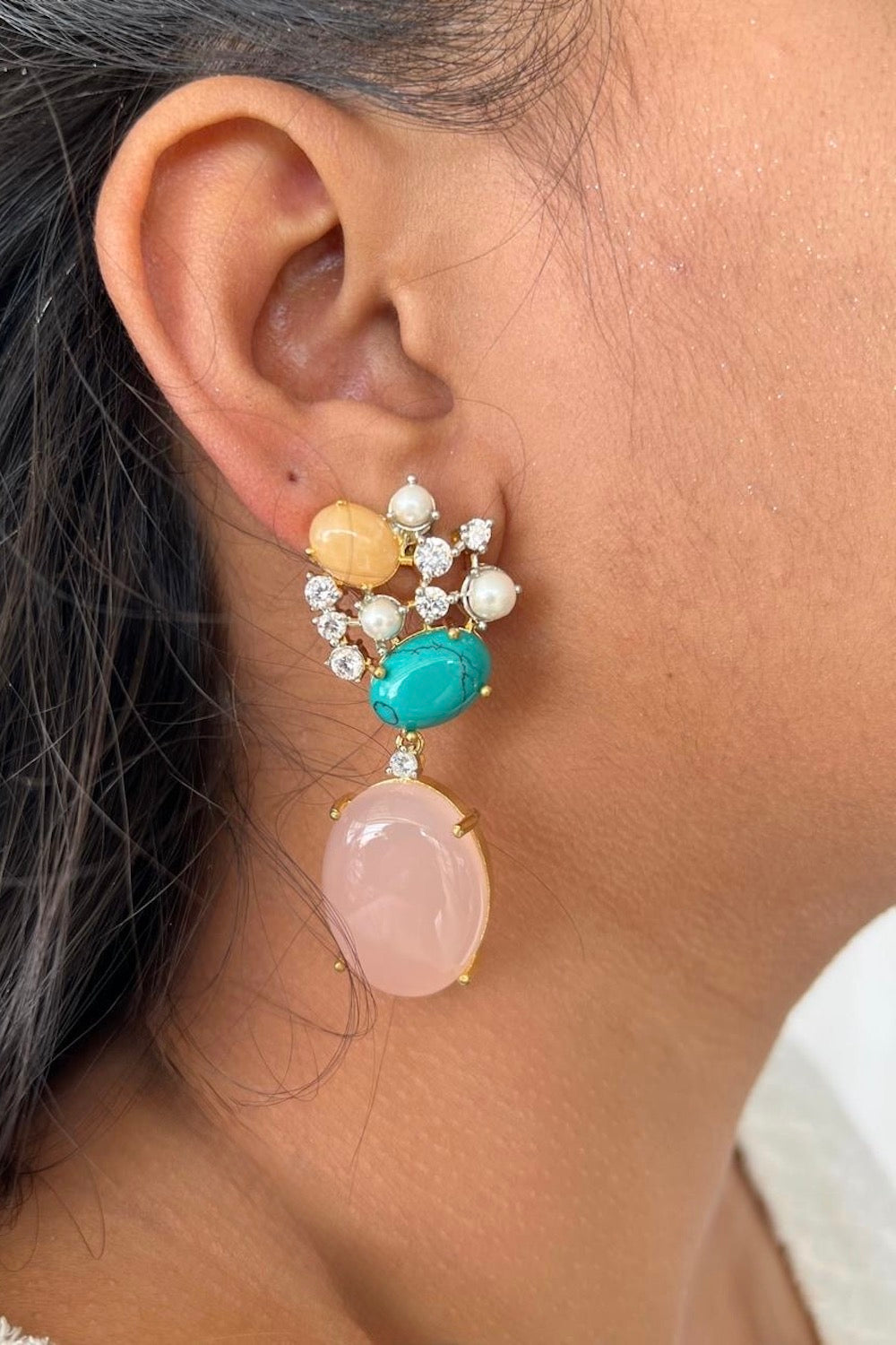 semi precious earrings