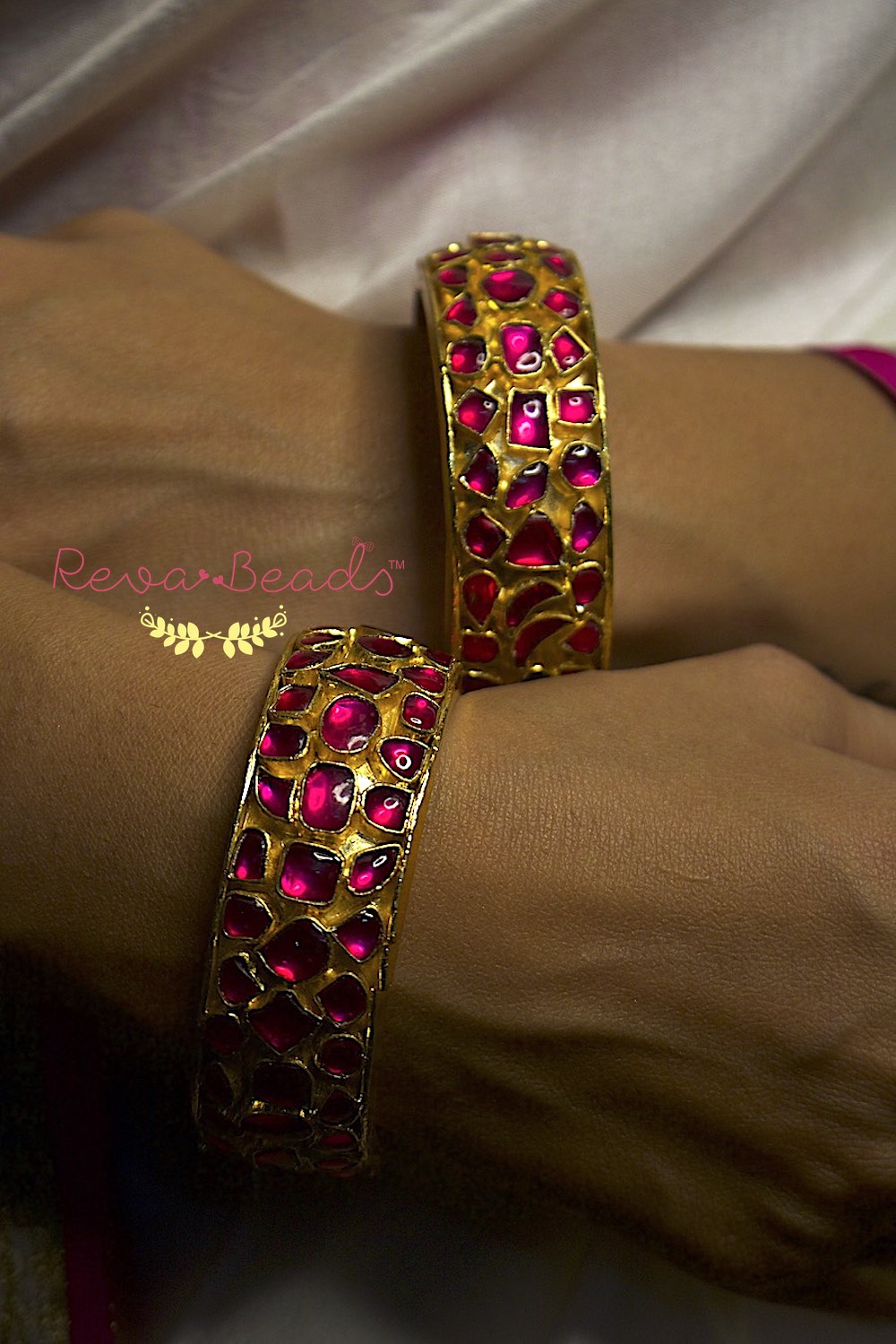 ruby kundan bangle