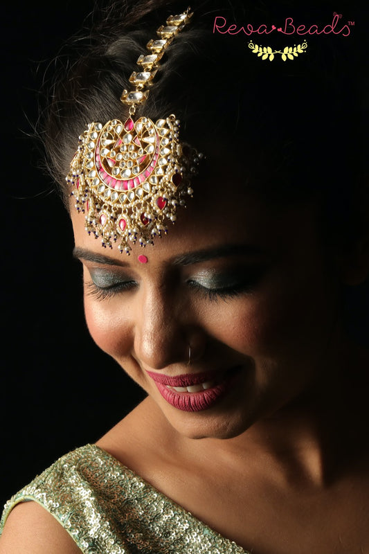kundan bridal maang tikka