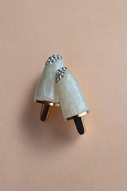 Minimalist rose gold polish stud earrings mirgpse231021