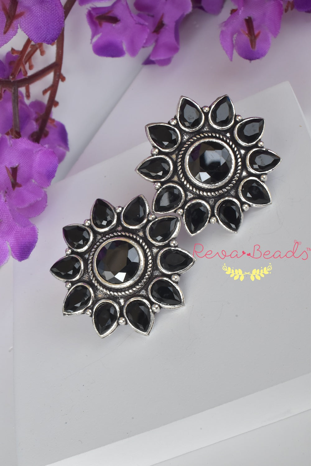 black silver studs