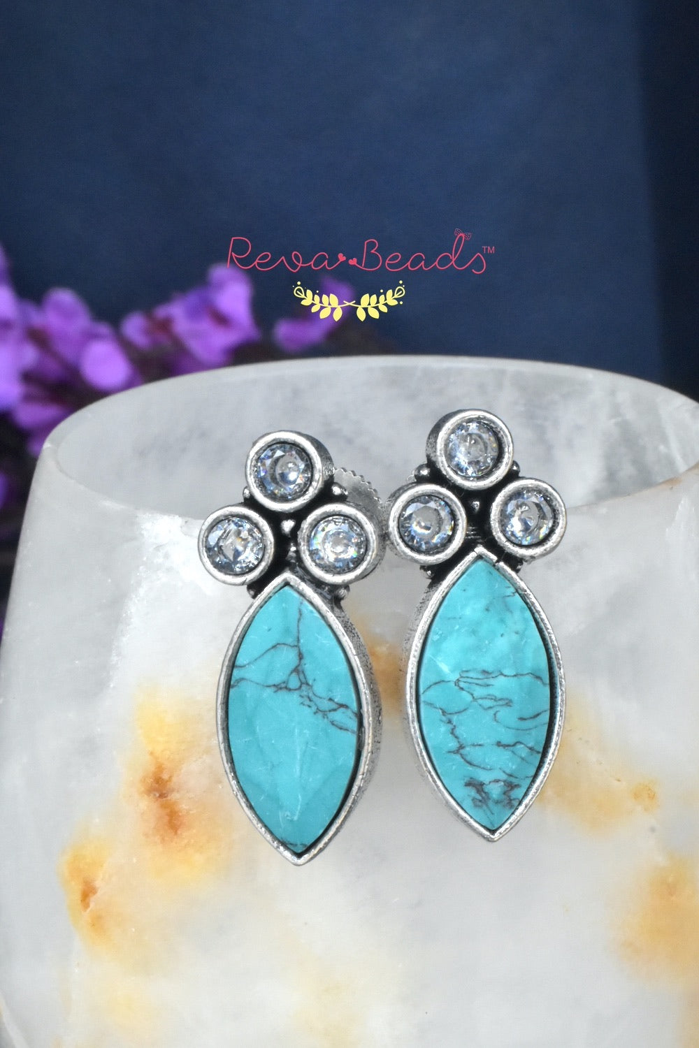 oxidised stud earrings
