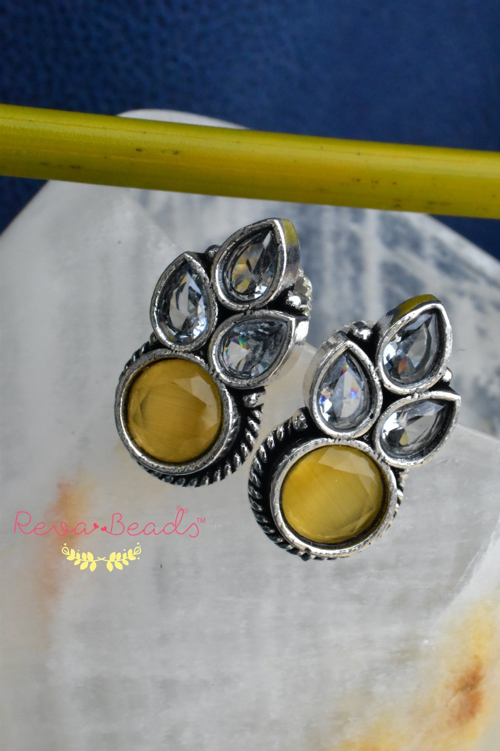 delicate oxidised studs