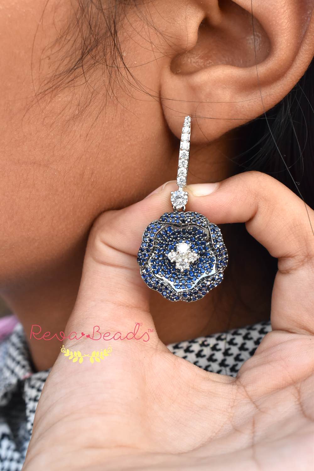 blue cz earrings