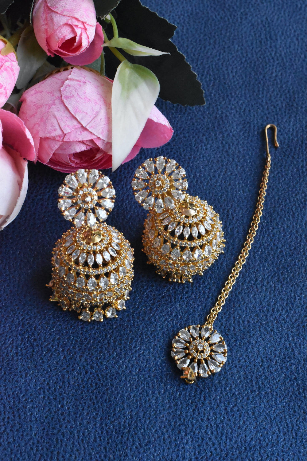 CZ Jhumka earrings