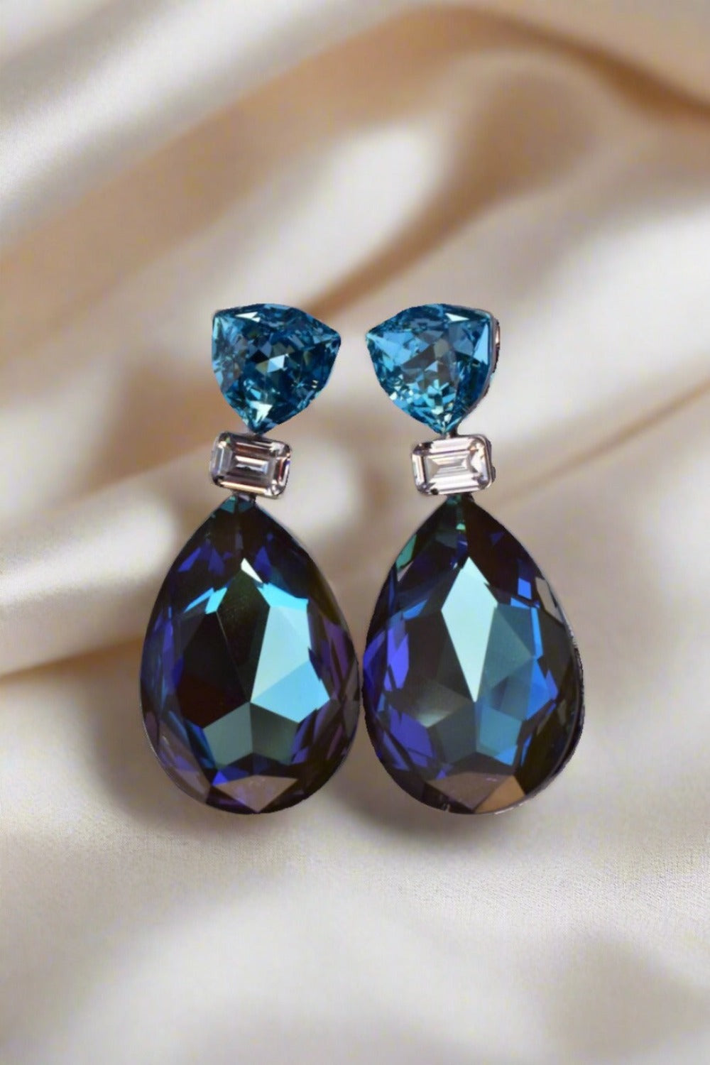 blue Swarovski earrings
