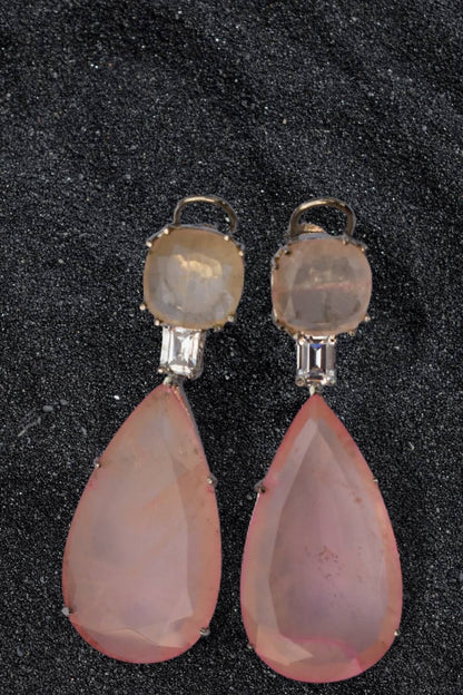 pink doublet earrings