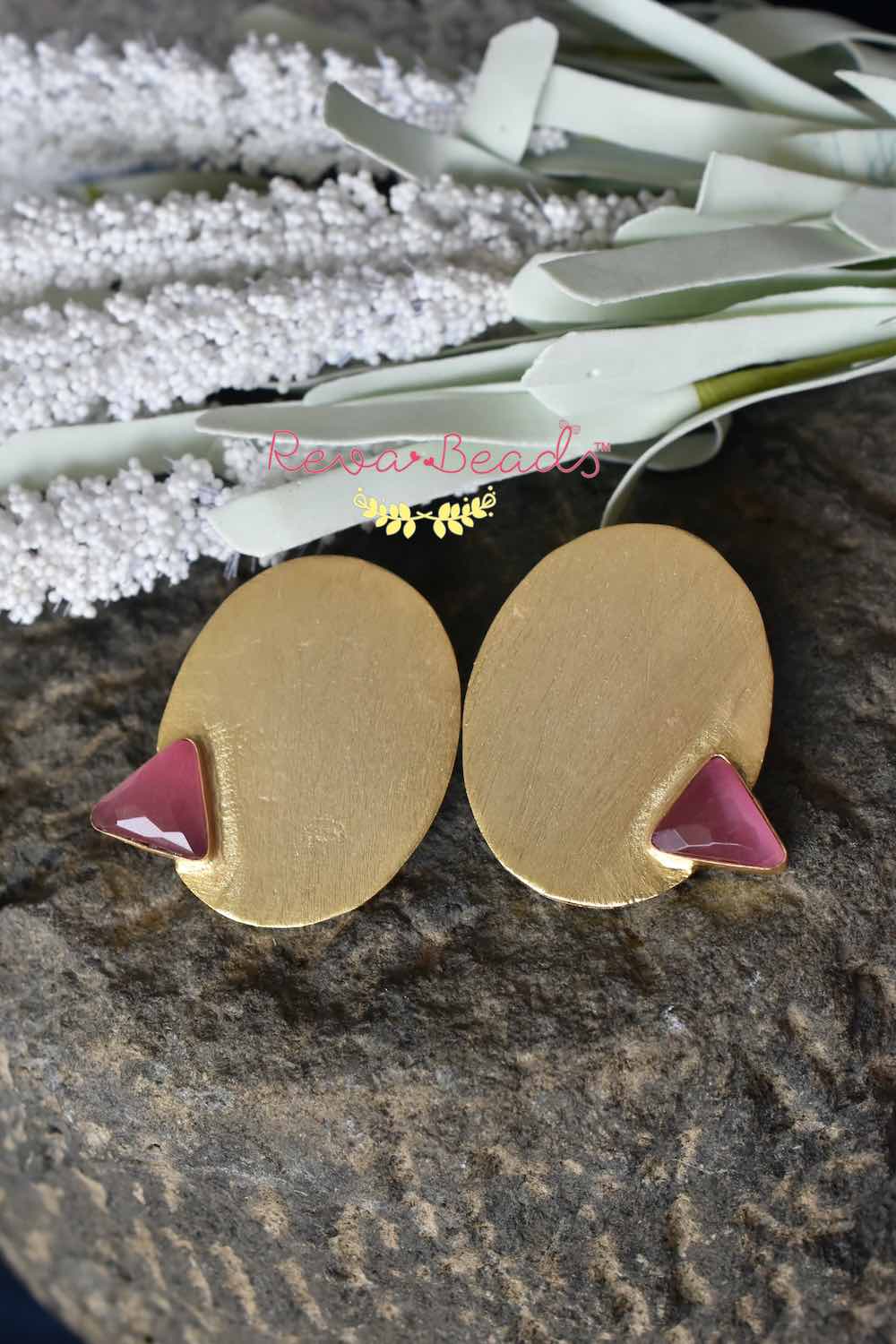 pink gold earrings