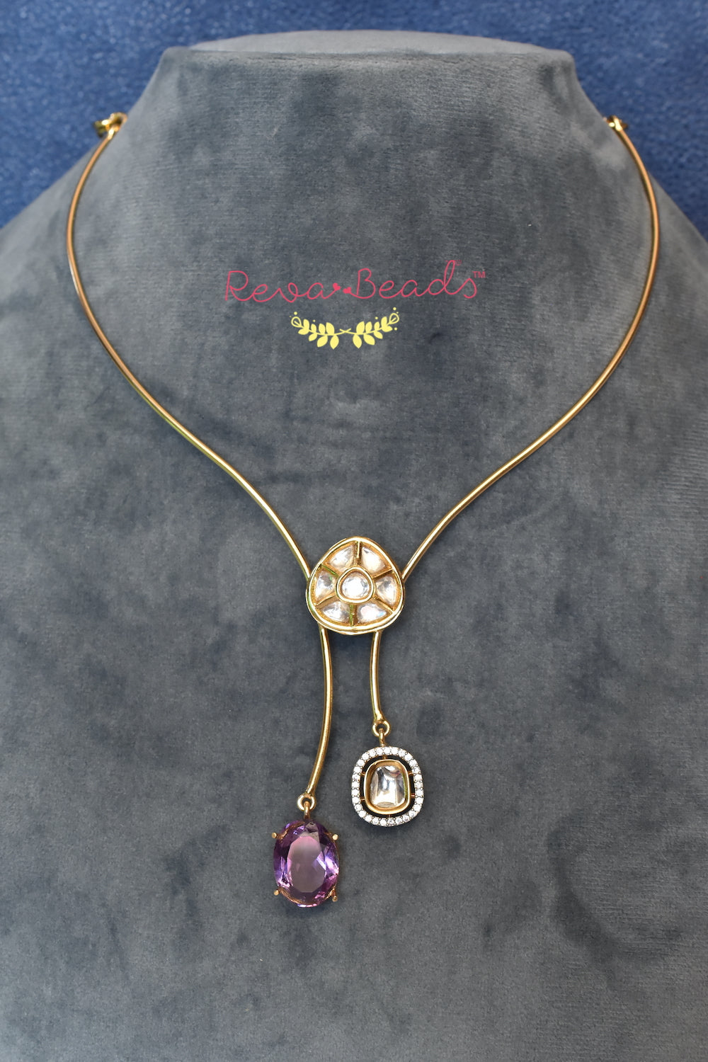 purple minimalist necklace