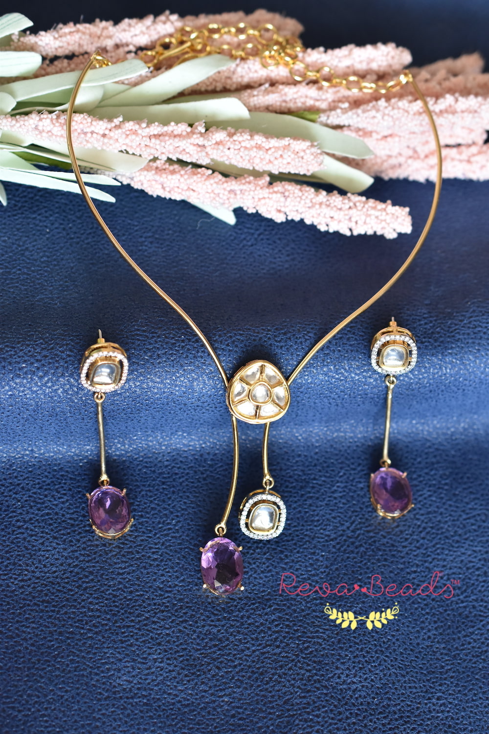 purple stone earrings