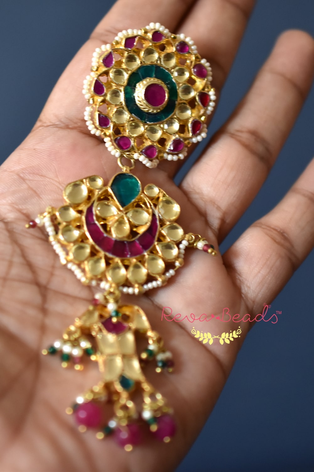 kundan long earrings