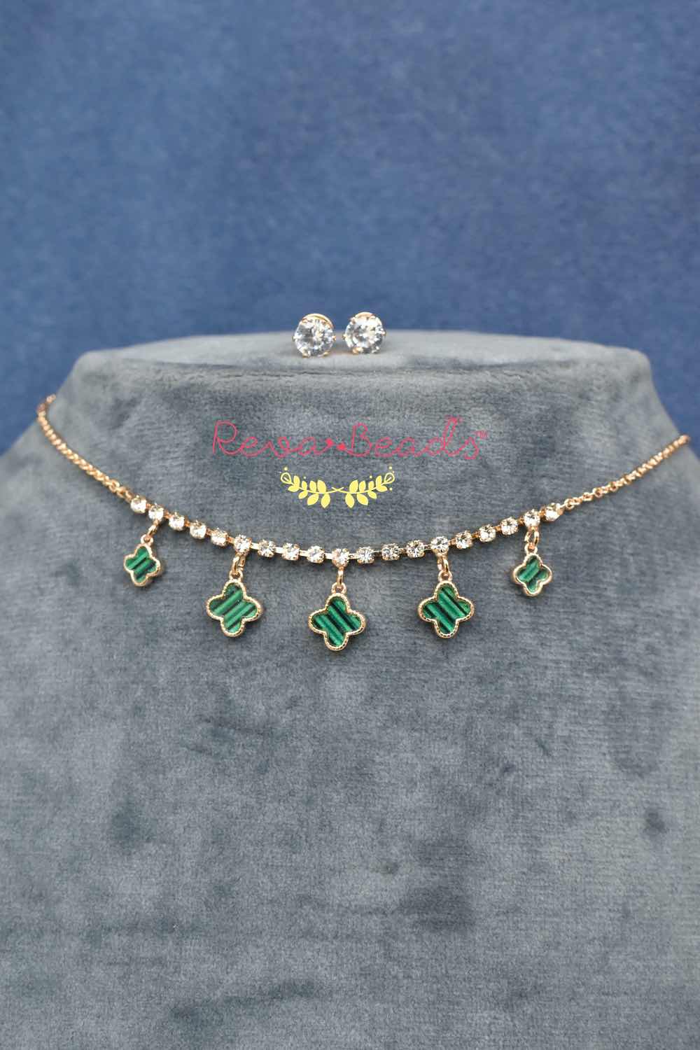 minimalist gold polish choker necklace earrings set 221035