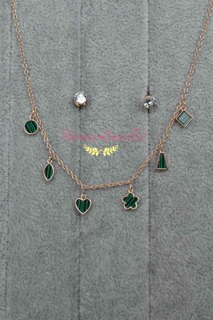 melachite faux stone necklace