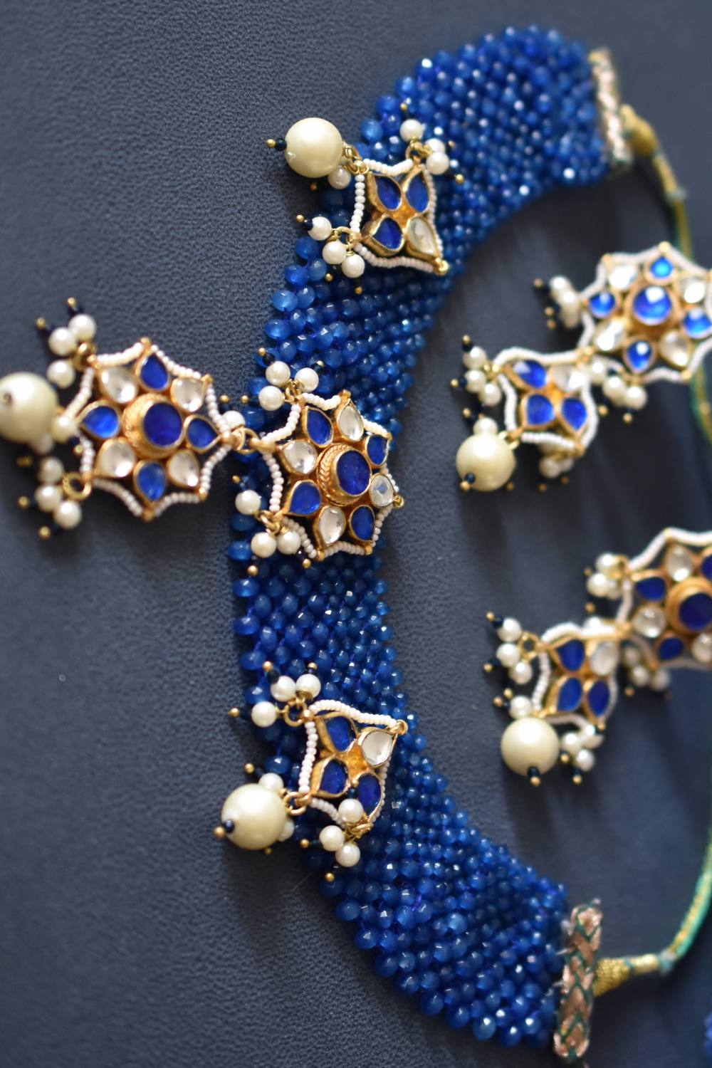 Kundan Choker Necklace Earrings Set kchnes220300