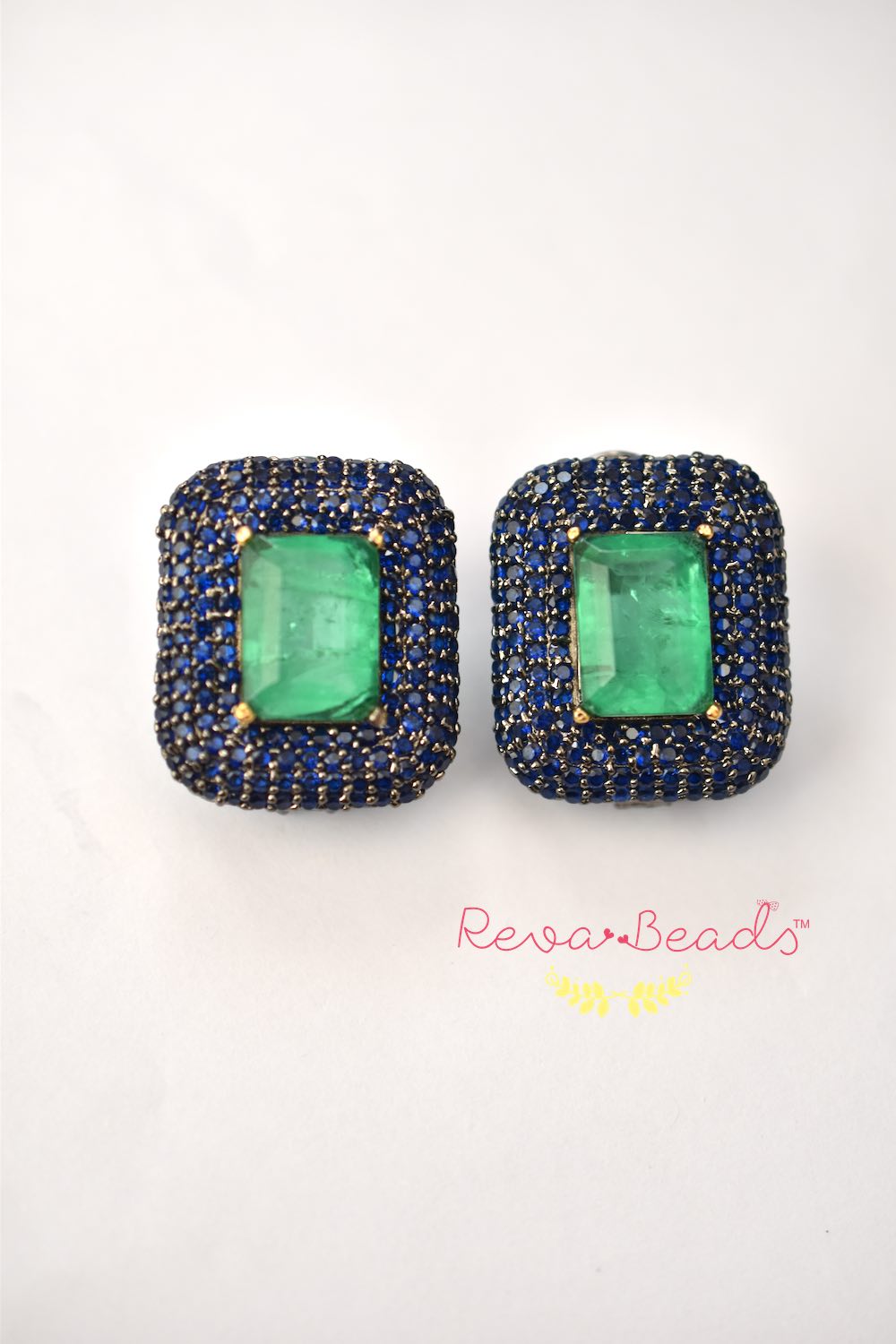 blue green big studs