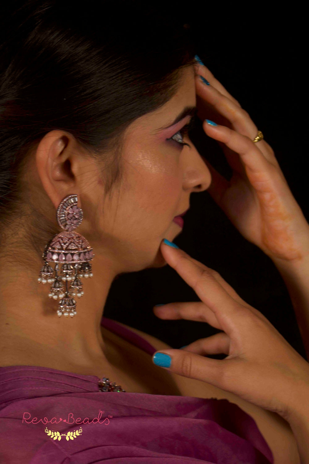 rose gold jhumkas