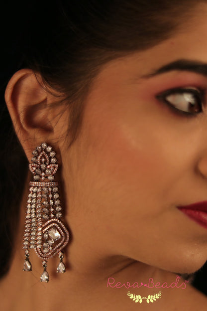 rose gold black polish earrings