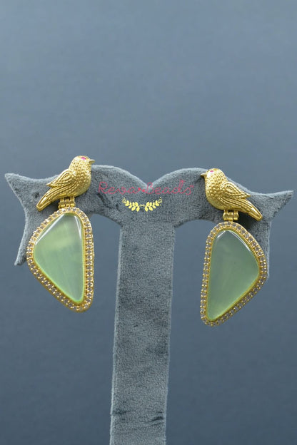 mint stone earrings