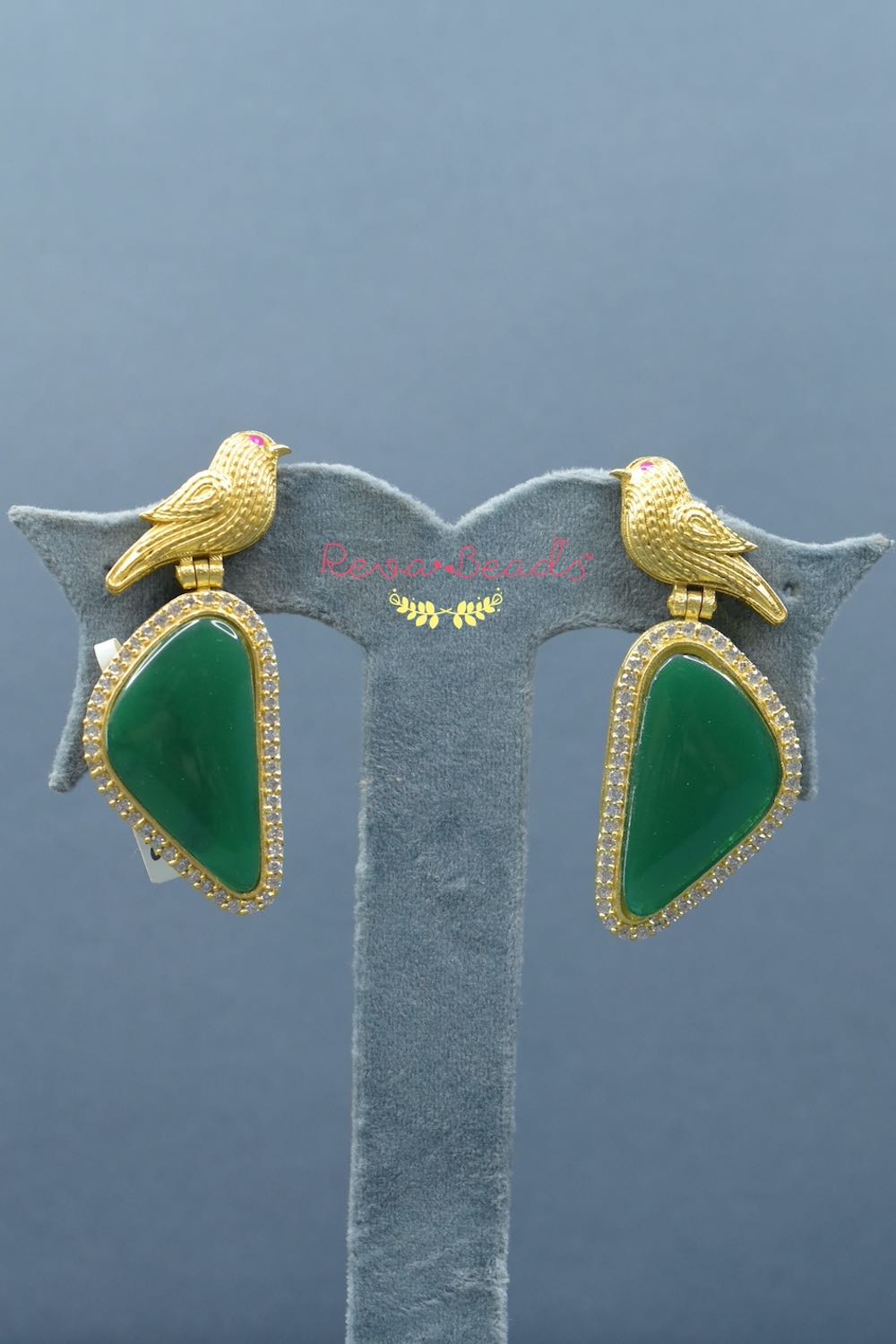 green indian earrings