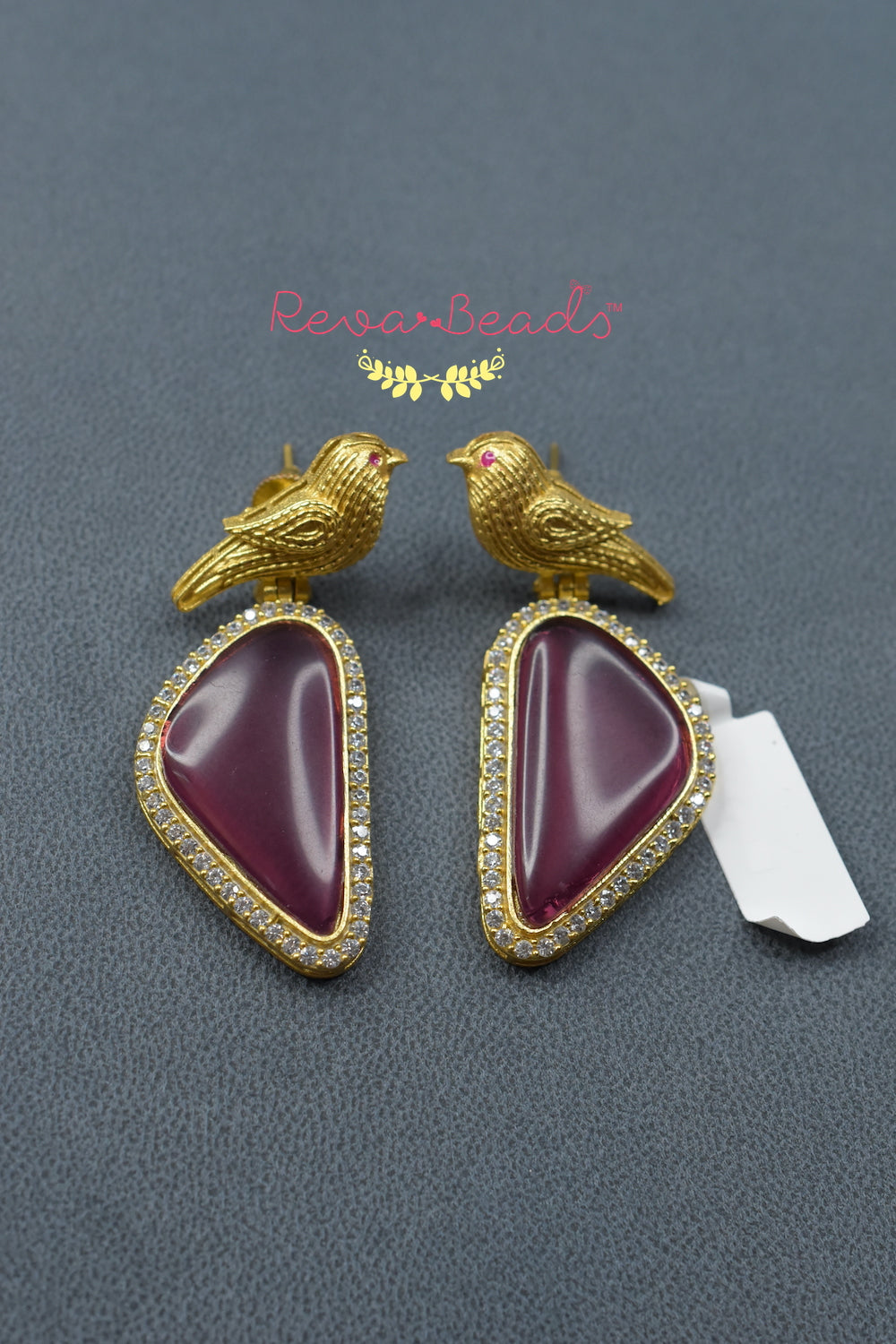 ruby birdie earrings