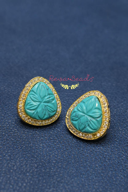 turquoise cz earrings