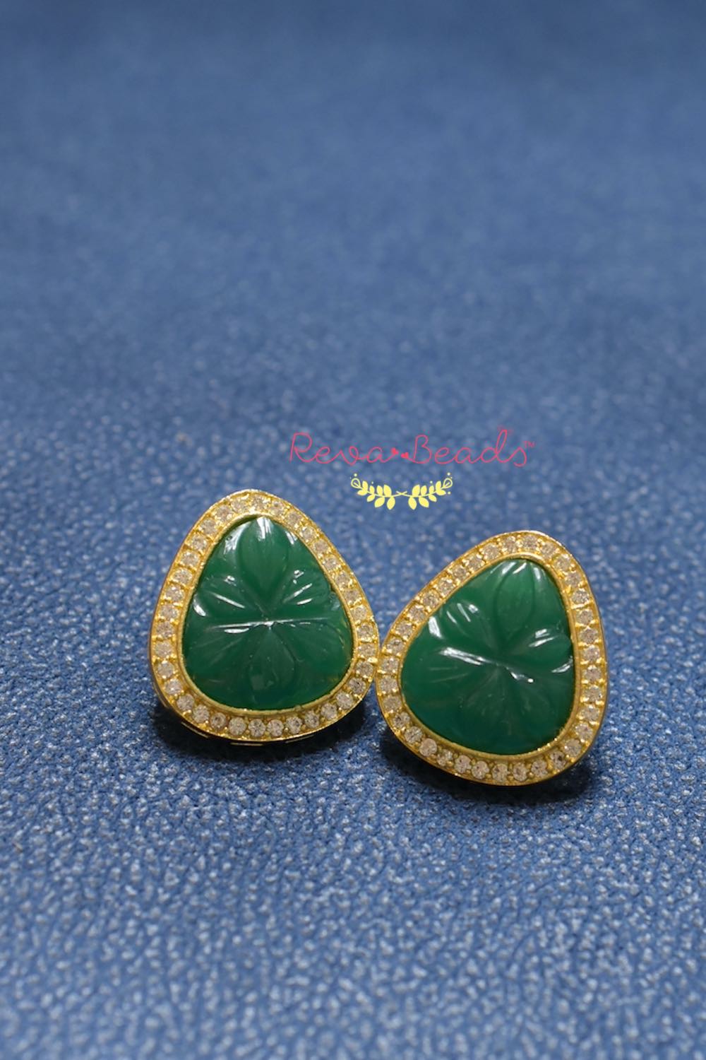 green stone studs